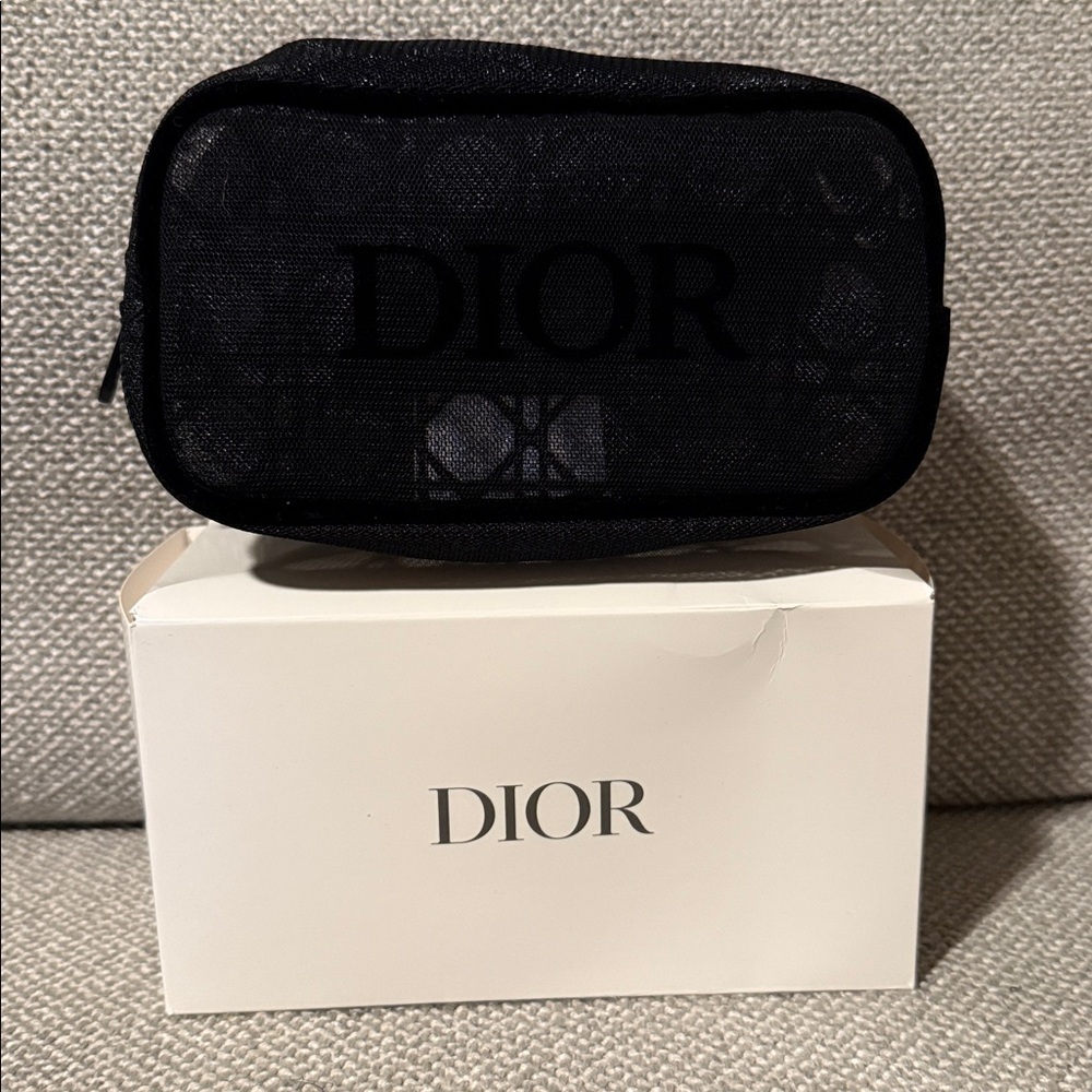 Dior Beauty Black Mesh Tote with Pouch NEW - Picture 7 of 8